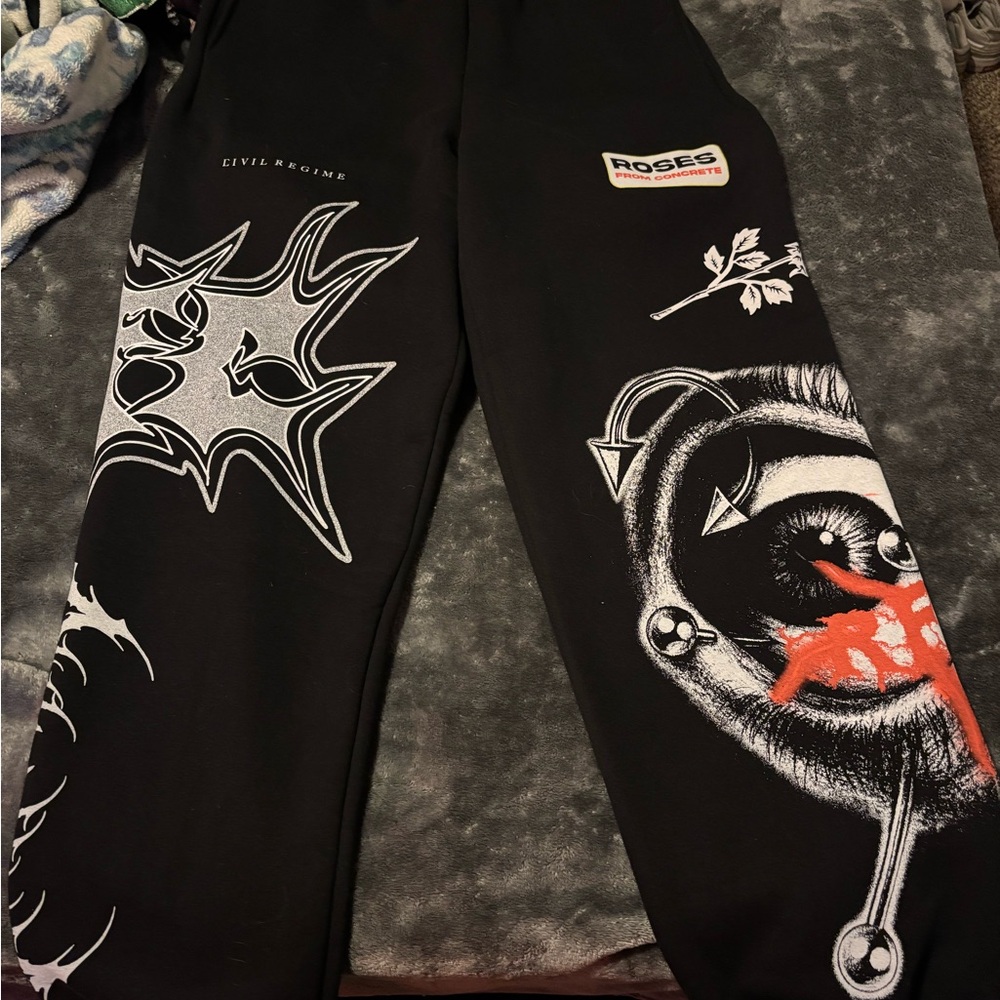 Civil Regime Black Graphic Men's Joggers